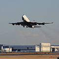 Delta Air Lines 747-400 take off from Narita Airport