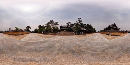 2012年6月4日　法隆寺　境内　中門前　360度パノラマ写真
