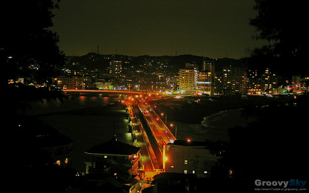 江ノ島大橋 夜景 デスクトップ壁紙 1280x800 写真共有サイト フォト蔵