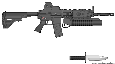 HK416 With M9 Knife